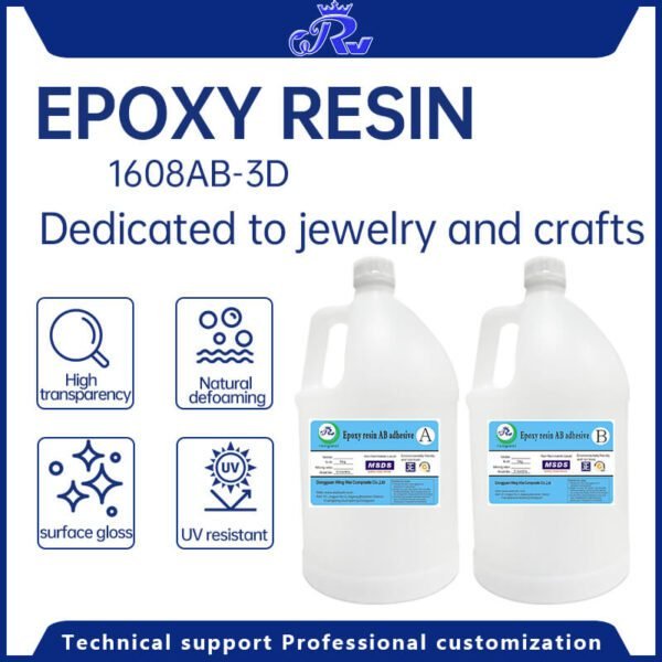 Epoxy Resin 1608AB-3D Specialized for crafts, jewelry specimens, logo drops, surface coating