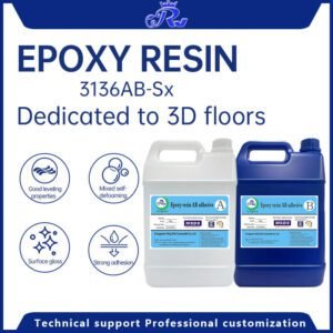 RW Epoxy Resin 3136AB-SX Is Used For 3D Flooring, Paper Box Surface Drop Glue, Large - Area Surface Drop Glue, Stone Surface Batch Coating