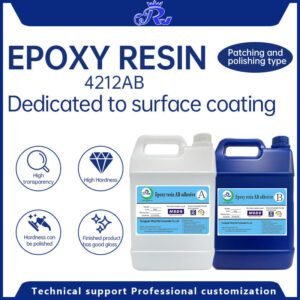 Epoxy resin 4212AB is specially used for paddle board surface coating, car tail surface coating, carbon fiber car exhaust coating, stone surface coating, carbon fiber products coating, polishing jewelry surface coating, LED potting, mold potting, and other electronic parts insulation, moistureproof potting, confidentiality masking and so on.