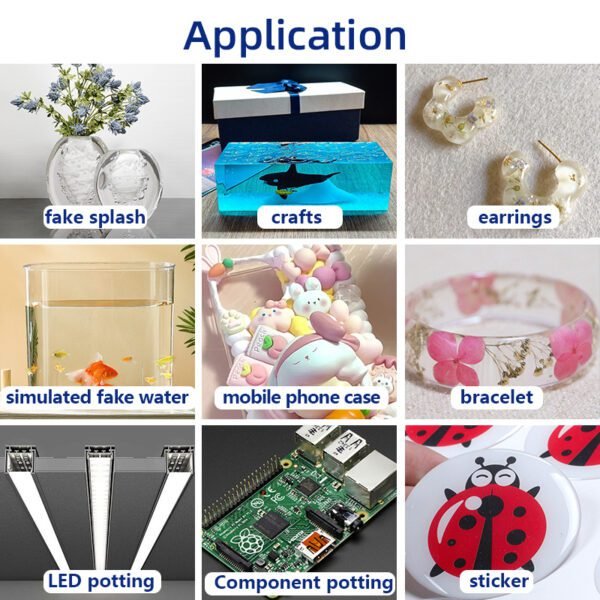 Epoxy 5051AB is specially used for falling stones, crafts, crystal specimens, insect specimens, plant specimens