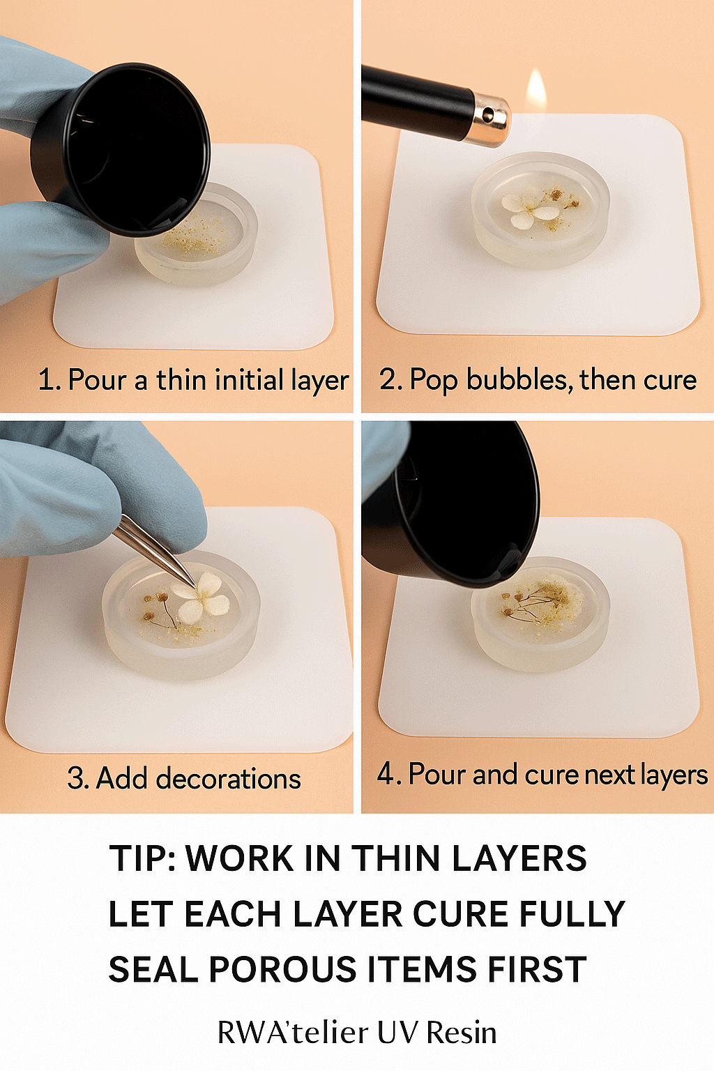 How to Layer UV Resin Without Bubbles or Shifting